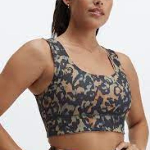 Fabletics Harlow Reversible Medium Impact Sports Bra Wild Camo/Gaia Small - Picture 1 of 9